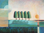 Five Trees with Sun